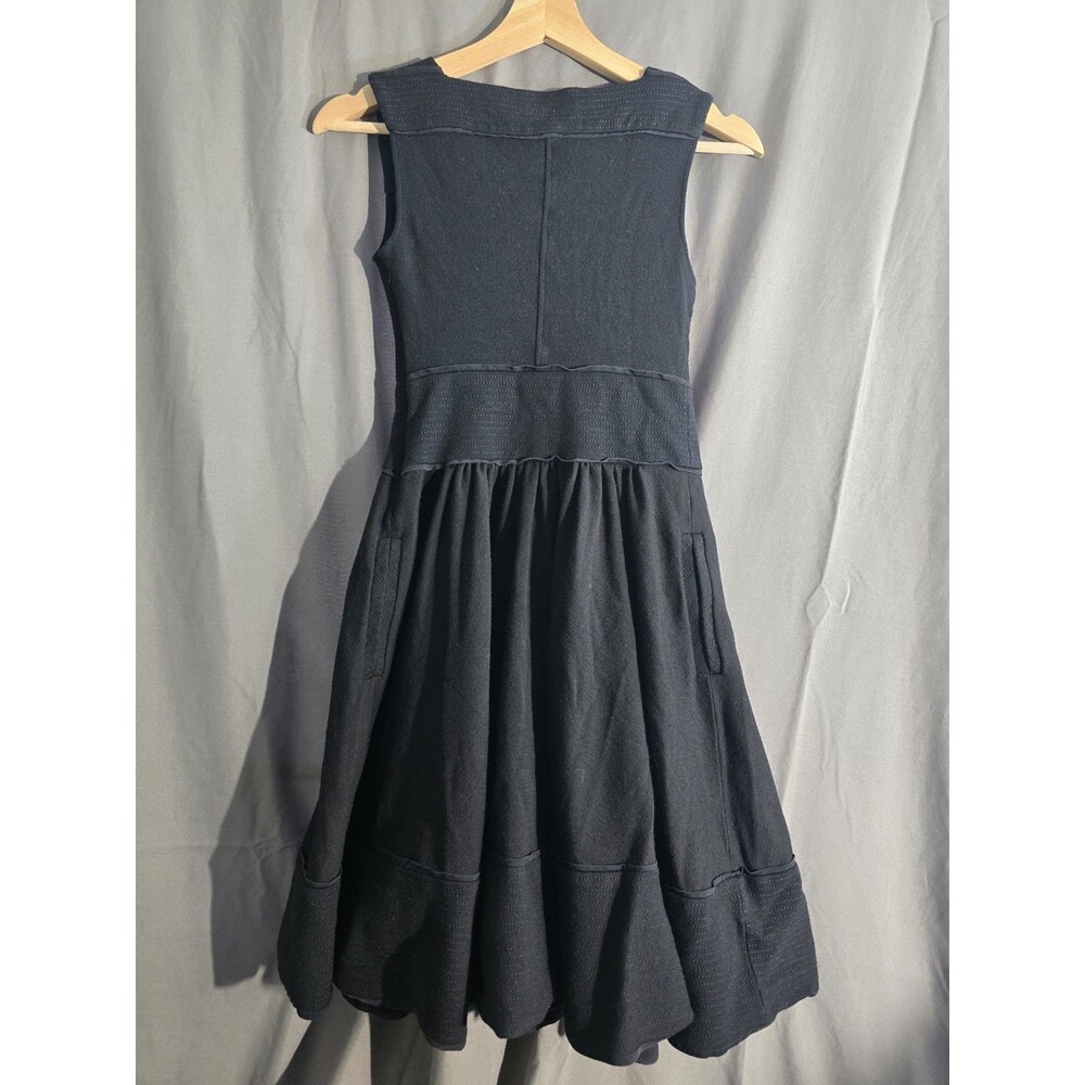 Diane von Furstenberg DVF Black Wool Silk Mini Dress Sleeveless Pockets 4 - Picture 7 of 7